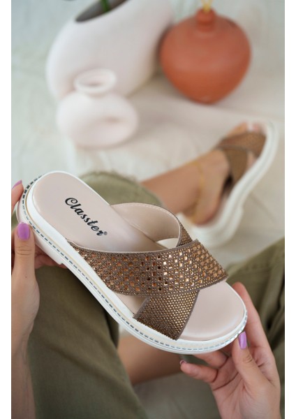 Sharone Anatomik Ortopedik Taşlı Günlük Kadın Terlik fırsatları