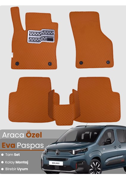 Citroen Berlingo (2024-2025) Uyumlu Eva Paspas Tam Set–araca Özel,su Geçirmez,kolay Montaj