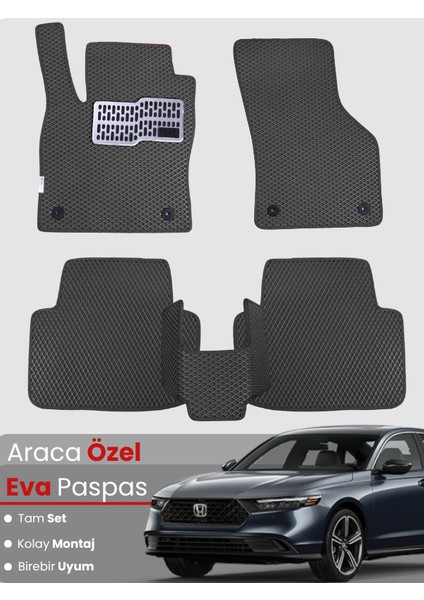 Honda Accord (2018-2024) Uyumlu Eva Paspas Tam Set–araca Özel,su Geçirmez,kolay Montaj