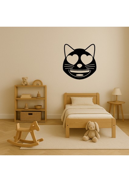Aşık Kedi Yüzü Dekoratif Tablo - Mdf 3mm - BRF11235-1008 modelleri
