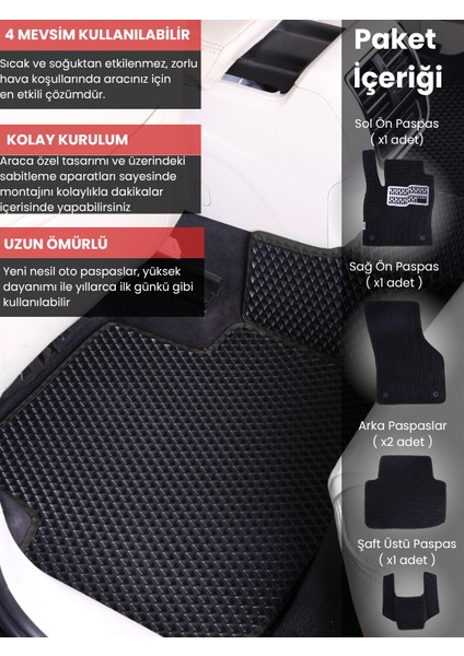 Chrysler 300C (2004-2011) Uyumlu Eva Paspas Tam Set–araca Özel,su Geçirmez,kolay Montaj