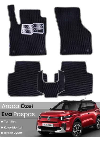 Citroen C3 Aircross (2017-2025) Uyumlu Eva Paspas Tam Set–araca Özel,su Geçirmez,kolay Montaj