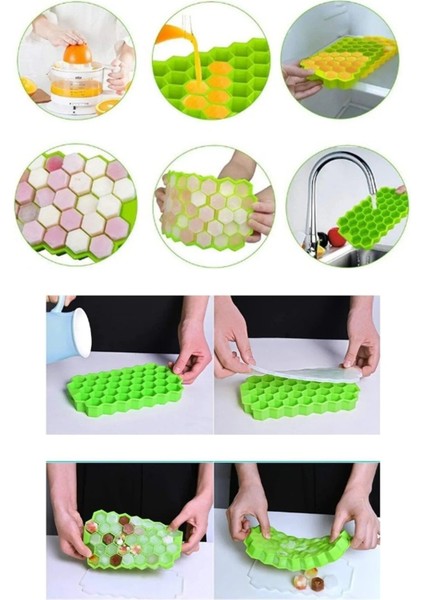 37 Bölmeli Silikon Petek Buz Kalıbı Buzluk modelleri