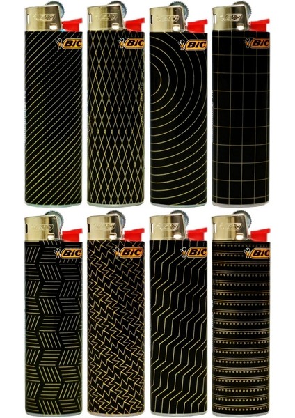 Taşlı Çakmak 3 Adet, Slim, Çizgi Desenli Siyah Renkli modelleri