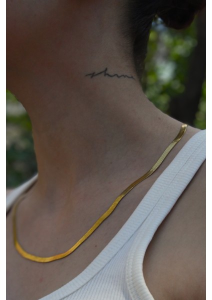 Italyan Ezme Model Unisex Çelik Zincir Kolye 4 mm