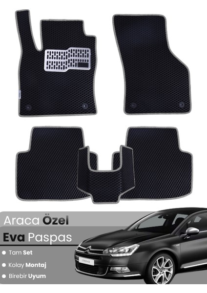 Citroen C5 (2008-2017) Uyumlu Eva Paspas Tam Set–araca Özel,su Geçirmez,hızlı ve Kolay Montaj