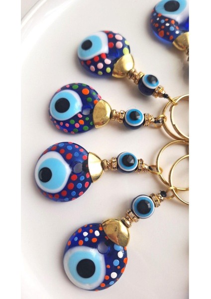 Öğretmenler Günü Hediyelik 10'lu Nazar Boncuklu Anahtarlık 9,5 cm modelleri