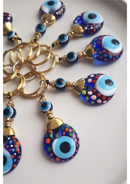 Öğretmenler Günü Hediyelik 10'lu Nazar Boncuklu Anahtarlık 9,5 cm fırsatları