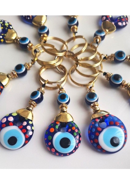 Öğretmenler Günü Hediyelik 10'lu Nazar Boncuklu Anahtarlık 9,5 cm indirimleri