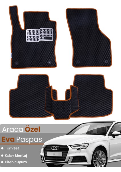 Audi A3 Hatchback (2013-2020) Uyumlu Eva Paspas Tam Set–araca Özel,su Geçirmez,kolay Montaj