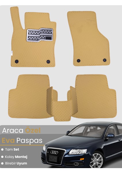 Audi A6 (2004-2011) Uyumlu Eva Paspas Tam Set–araca Özel,su Geçirmez,hızlı ve Kolay Montaj