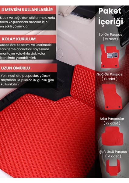 Mercedes Benz C Serisi W203 (2000-2007) Uyumlu Eva Paspas Tam Set – Araca Özel Tasarım