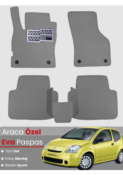 Citroen C2 (2002-2009) Uyumlu Eva Paspas Tam Set–araca Özel,su Geçirmez,hızlı ve Kolay Montaj