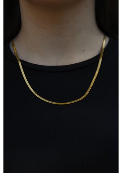 Italyan Ezme Model Unisex Çelik Zincir Kolye 3 mm