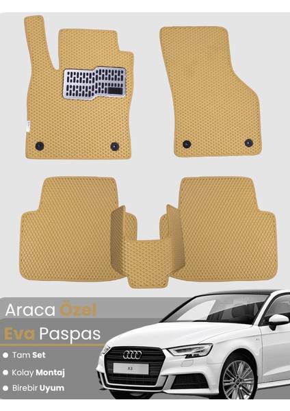 Audi A3 Hatchback (2013-2020) Uyumlu Eva Paspas Tam Set–araca Özel,su Geçirmez,kolay Montaj