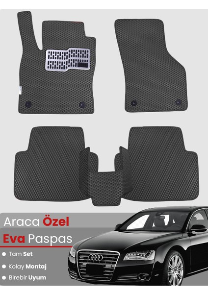Audi A8 (2009-2017) Uyumlu Eva Paspas Tam Set–araca Özel,su Geçirmez,hızlı ve Kolay Montaj