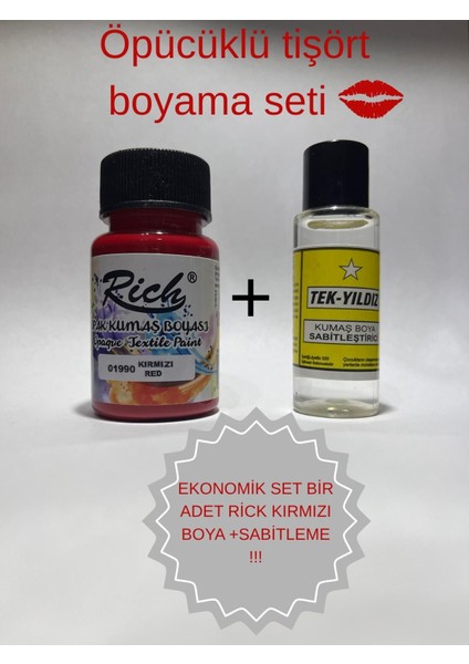 Boya Kırmızı +SABITLEME(ÖPÜCÜKLÜTIŞÖRTBOYASI)50CC