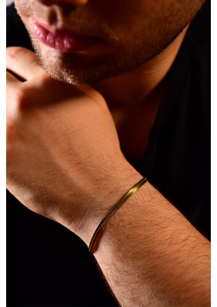 Italyan Ezme Model Unisex Çelik Zincir Bileklik 3 mm modelleri