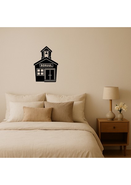 Detaylı Okul Binası Dekoratif Tablo - BRF17376-9576