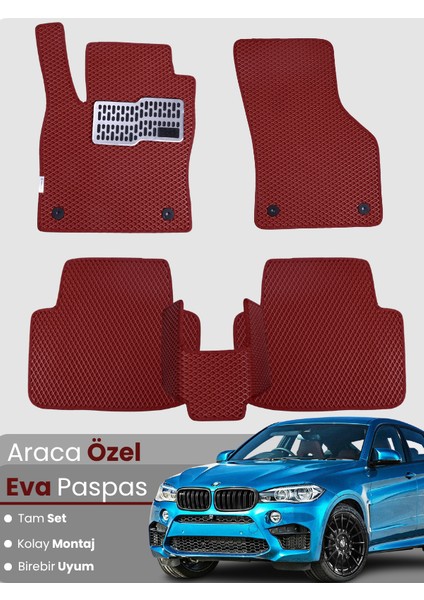 Bmw X6 E71 (2008-2014) Uyumlu Eva Paspas Tam Set–araca Özel,su Geçirmez,hızlı ve Kolay Montaj