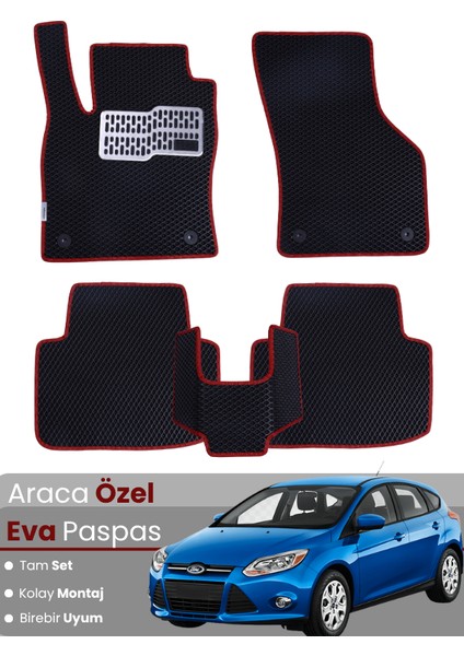 Ford-Focus 3 Hatchback (2011-2014) Uyumlu Eva Paspas Tam Set–araca Özel,su Geçirmez