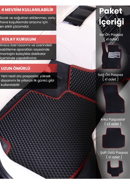Ford-Focus 3 Hatchback (2011-2014) Uyumlu Eva Paspas Tam Set–araca Özel,su Geçirmez