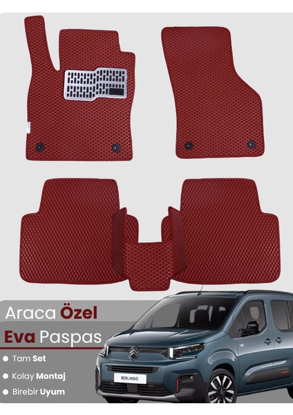 Citroen Berlingo (2024-2025) Uyumlu Eva Paspas Tam Set–araca Özel,su Geçirmez,kolay Montaj