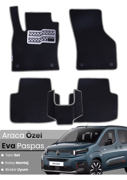 Citroen Berlingo (2024-2025) Uyumlu Eva Paspas Tam Set–araca Özel,su Geçirmez,kolay Montaj