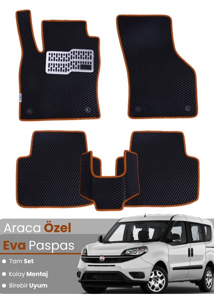 Fiat Doblo (2010-2022) Uyumlu Eva Paspas Tam Set–araca Özel,su Geçirmez,kolay Montaj