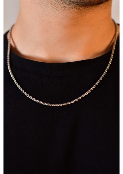 Burgu Model Unisex Çelik Zincir Kolye 3 mm