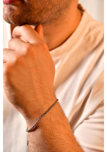 Burgu Model Unisex Çelik Zincir Bileklik 2 mm