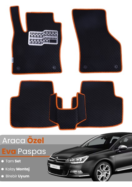 Citroen C5 (2008-2017) Uyumlu Eva Paspas Tam Set–araca Özel,su Geçirmez,hızlı ve Kolay Montaj