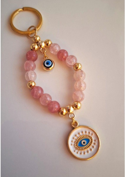 Hediyelik Nazar Boncuklu Pembe Anahtarlık 11,5 cm fiyatları