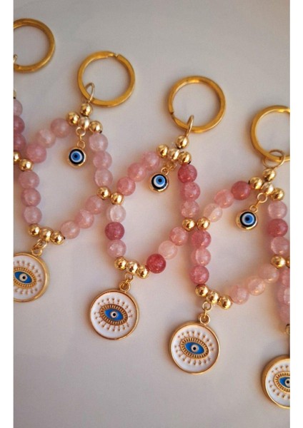 Hediyelik Nazar Boncuklu Pembe Anahtarlık 11,5 cm modelleri