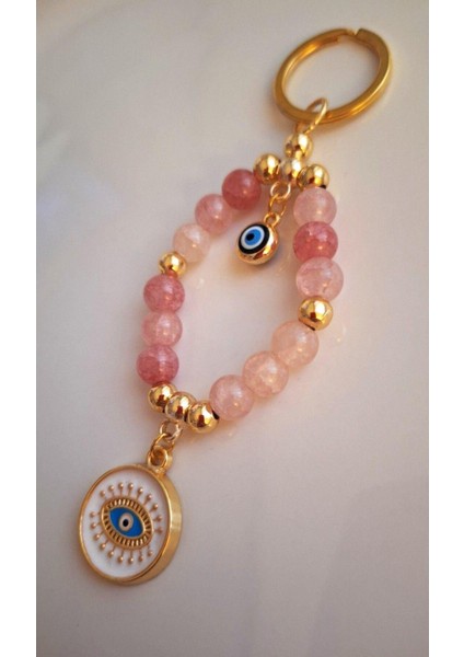 Hediyelik Nazar Boncuklu Pembe Anahtarlık 11,5 cm fırsatları
