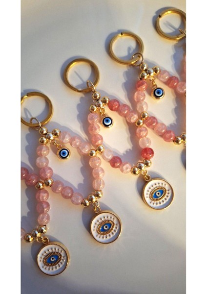 Hediyelik Nazar Boncuklu Pembe Anahtarlık 11,5 cm indirimleri