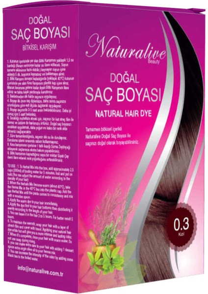 Kızıl Saç Boyası Doğal Bitkisel (Kimyasal IÇERMEZ)100 G