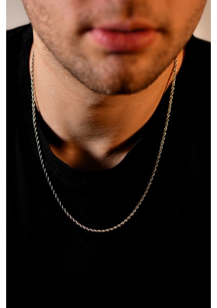 Burgu Model Unisex Çelik Zincir Kolye 2 mm