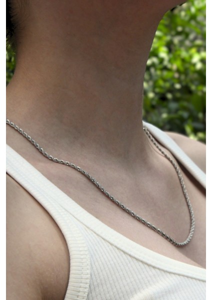 Burgu Model Unisex Çelik Zincir Kolye 2 mm modelleri