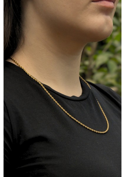 Burgu Model Unisex Çelik Zincir Kolye 2 mm