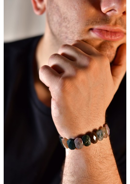 Hint Akik Özel Kesim Doğal Taş Unisex Bileklik
