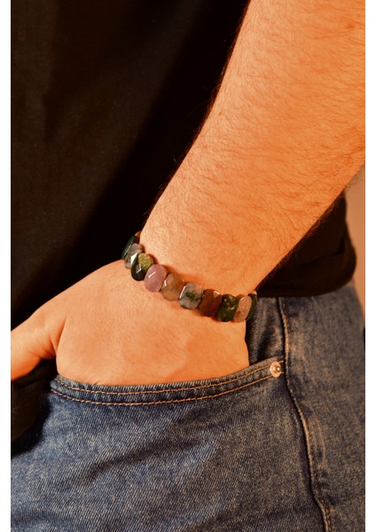 Hint Akik Özel Kesim Doğal Taş Unisex Bileklik modelleri