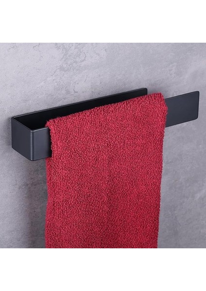Siyah Metal Havlu Askısı – Duvara Monte, Modern Tasarım, Banyo & Mutfak Için Uygun