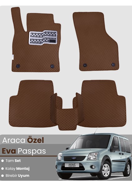 Ford Connect (2002-2013) Uyumlu Eva Paspas Tam Set–araca Özel,su Geçirmez,kolay Montaj