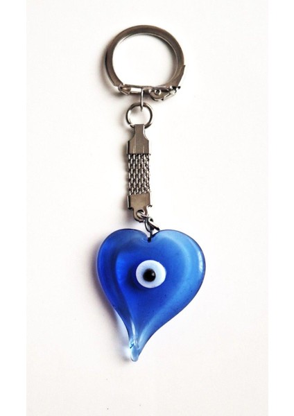 Hediyelik 5'li Nazar Boncuklu Kalp Anahtarlık 9,5 cm indirimleri