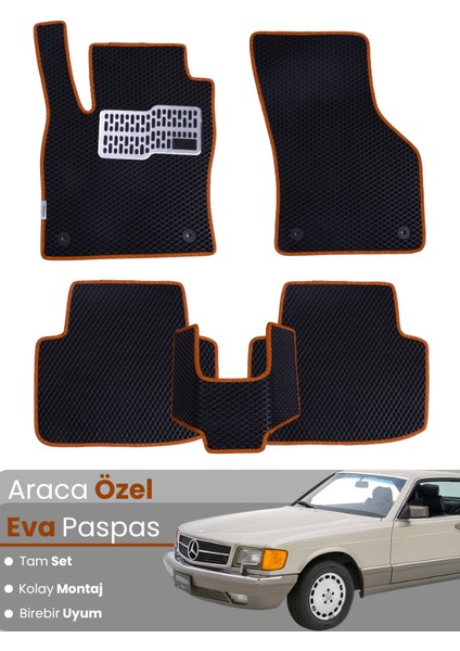 Mercedes Benz Sel (1979-1991) Uyumlu Eva Paspas Tam Set – Araca Özel Tasarım, Su Geçirmez