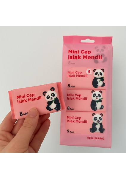 Mini Cep Sevimli Hayvan Figürlü Islak Mendil (1 Çoklu Paket Gönderilir.)