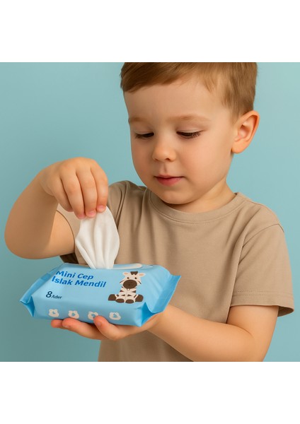 Mini Cep Sevimli Hayvan Figürlü Islak Mendil (1 Çoklu Paket Gönderilir.) modelleri