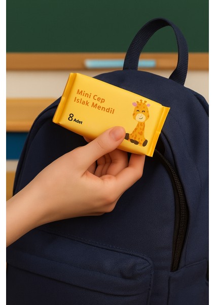 Mini Cep Sevimli Hayvan Figürlü Islak Mendil (1 Çoklu Paket Gönderilir.)