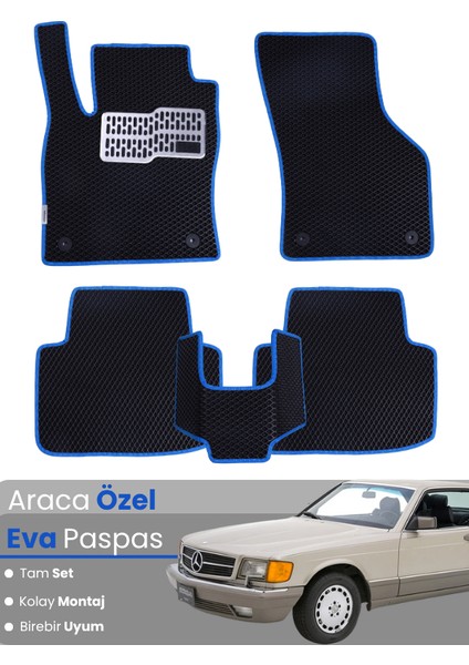 Mercedes Benz Sel (1979-1991) Uyumlu Eva Paspas Tam Set – Araca Özel Tasarım, Su Geçirmez
